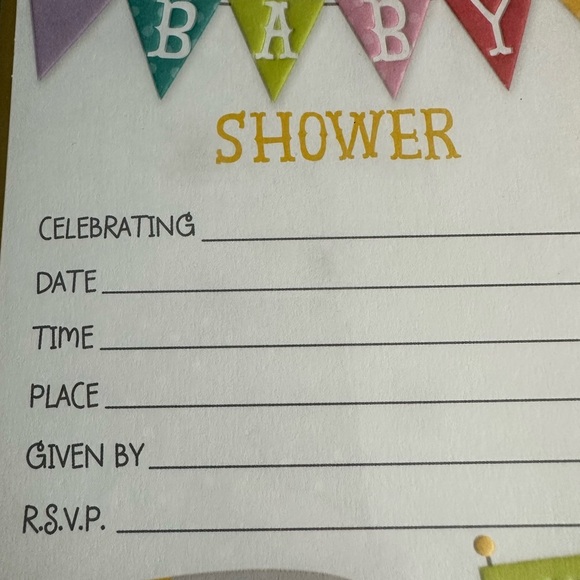 🧡10/$10 Colorful Baby Shower Invitation Cards - Picture 2 of 5